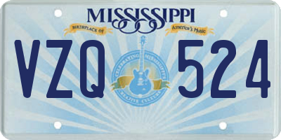MS license plate VZQ524