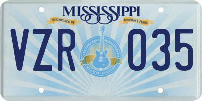 MS license plate VZR035