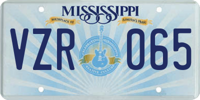 MS license plate VZR065