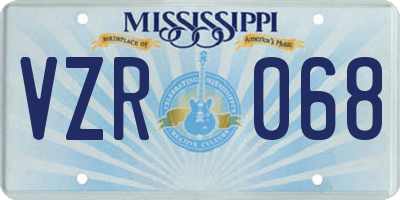 MS license plate VZR068