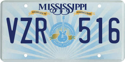 MS license plate VZR516