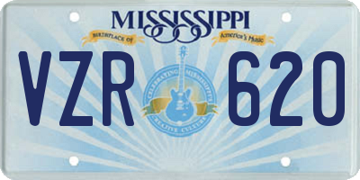 MS license plate VZR620