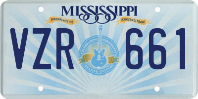MS license plate VZR661