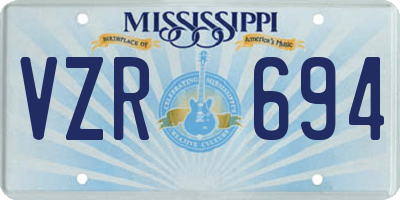 MS license plate VZR694