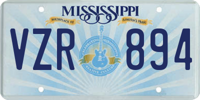 MS license plate VZR894