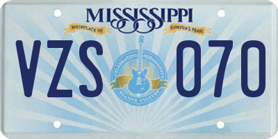 MS license plate VZS070