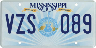 MS license plate VZS089