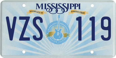 MS license plate VZS119