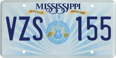 MS license plate VZS155
