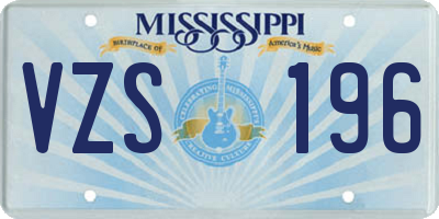 MS license plate VZS196