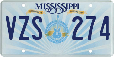 MS license plate VZS274