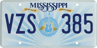 MS license plate VZS385