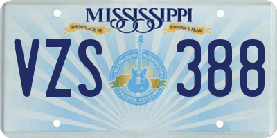 MS license plate VZS388