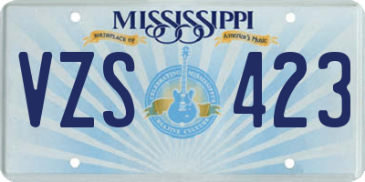 MS license plate VZS423