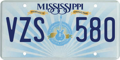 MS license plate VZS580