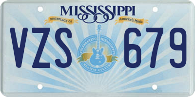 MS license plate VZS679