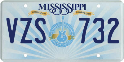 MS license plate VZS732