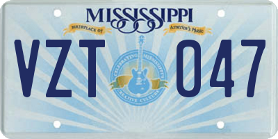 MS license plate VZT047