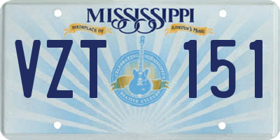 MS license plate VZT151