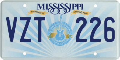MS license plate VZT226