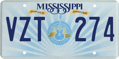 MS license plate VZT274