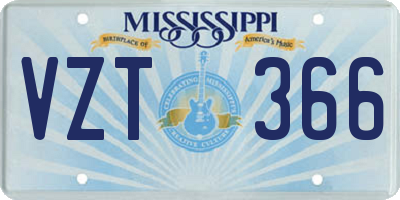 MS license plate VZT366