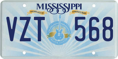 MS license plate VZT568