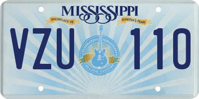 MS license plate VZU110