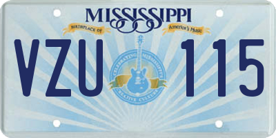 MS license plate VZU115