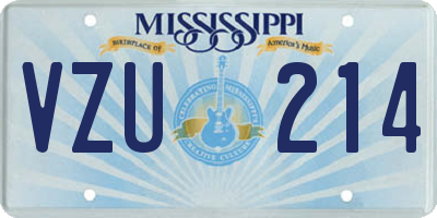MS license plate VZU214