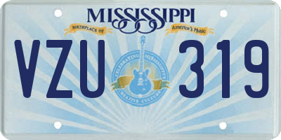 MS license plate VZU319