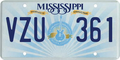 MS license plate VZU361