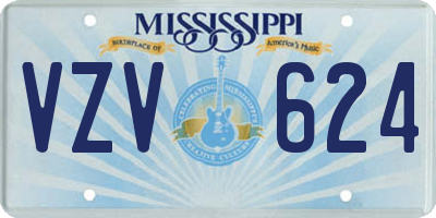 MS license plate VZV624