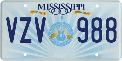 MS license plate VZV988