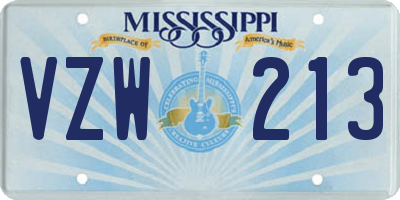 MS license plate VZW213
