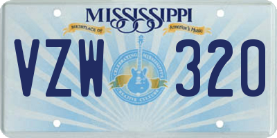 MS license plate VZW320