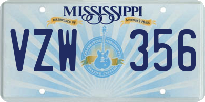 MS license plate VZW356
