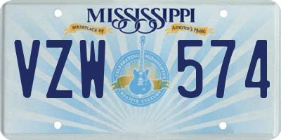 MS license plate VZW574