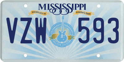 MS license plate VZW593