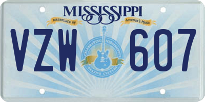 MS license plate VZW607