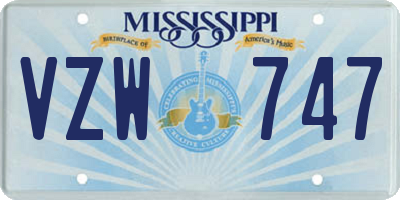 MS license plate VZW747