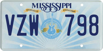 MS license plate VZW798