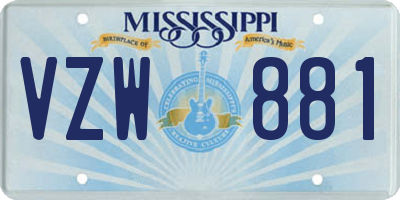 MS license plate VZW881