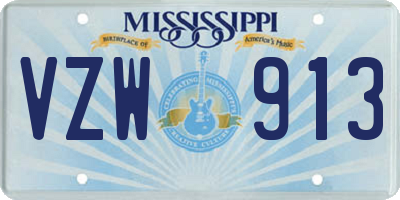 MS license plate VZW913