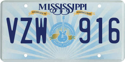 MS license plate VZW916