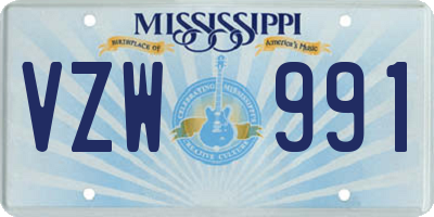 MS license plate VZW991