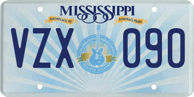 MS license plate VZX090
