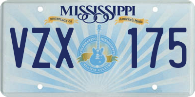 MS license plate VZX175