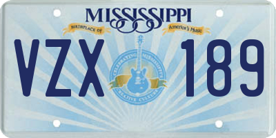 MS license plate VZX189