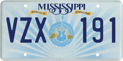 MS license plate VZX191